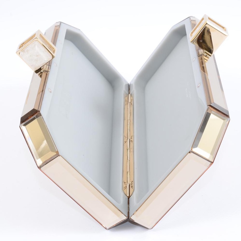 auth JUDITH LEIBER Champagne ACRYLIC RESIN BOX CLUTCH -- Gorgeous!!! Red Carpet - Picture 11 of 14